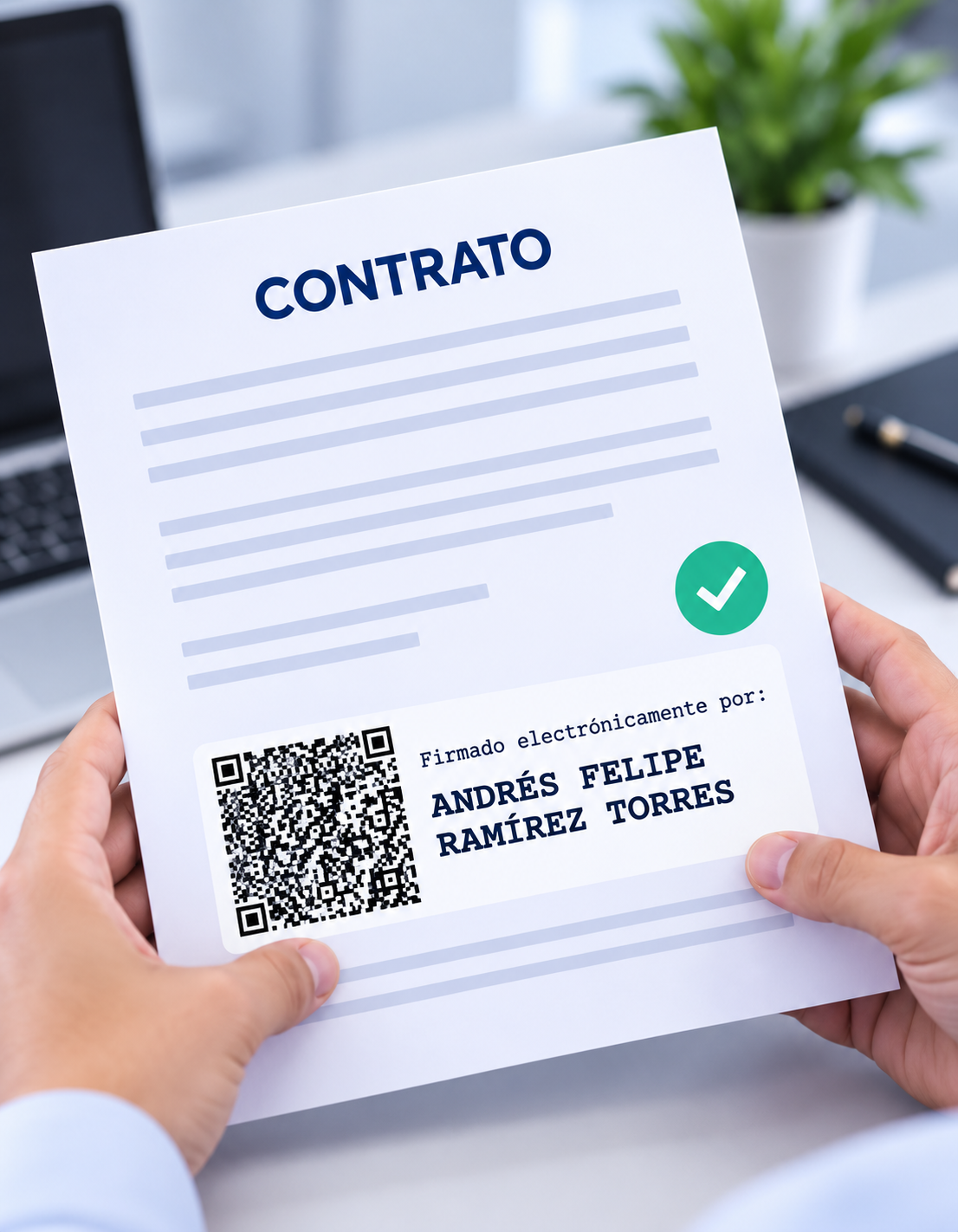 Firma electrónica de un solo uso para contratos en línea